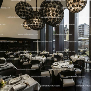 2017 تصميم جديد أثاث الفندق مطعم مجموعات بار براز طاولة طعام وكرسي