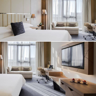 جودة عالية 5 نجوم تصميم فندق غرفة نوم الملك الحجم غرفة نوم الخشب الرقائقي صفح الأثاث